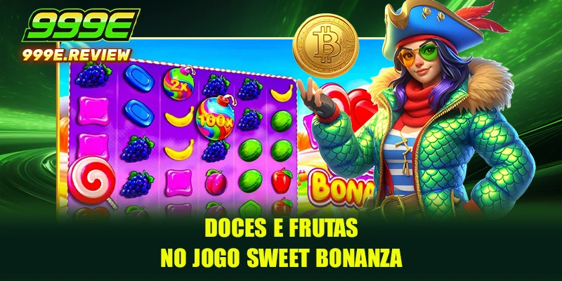Doces e frutas no jogo Sweet Bonanza